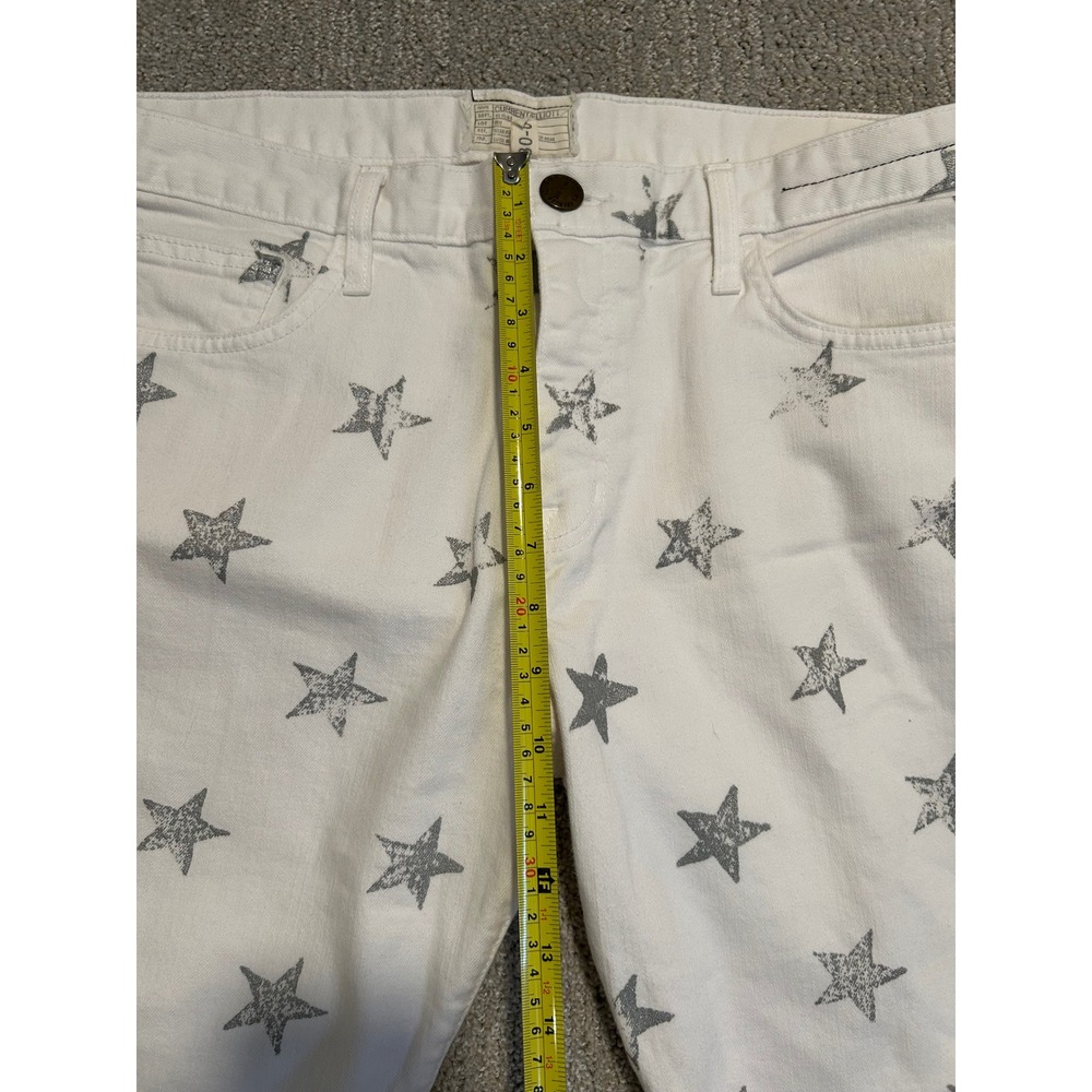 Current Elliott The‎ Boyfriend Sugar White Metallic Stars Jeans Size 30 - Picture 3 of 7